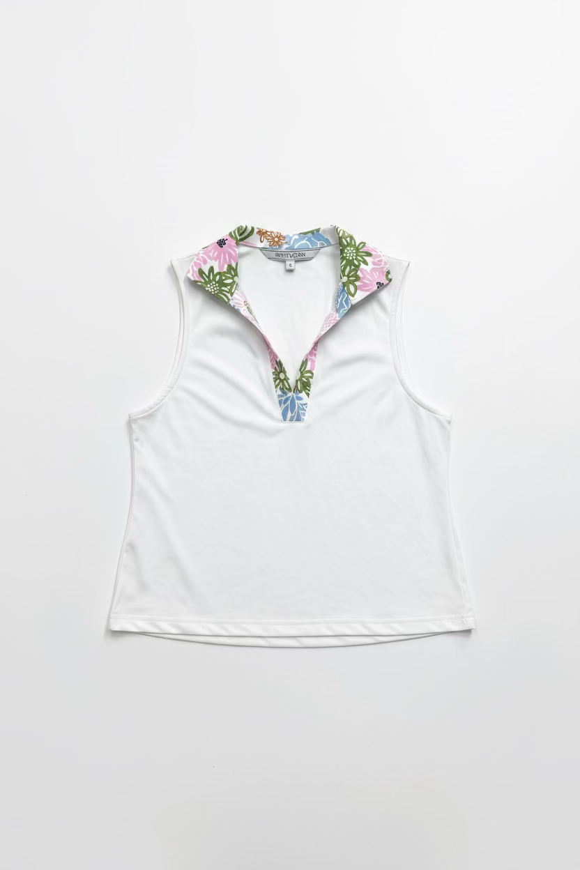 Smith & Quinn Dylan V-Neck Sleeveless Crop Top - Limelight Garden