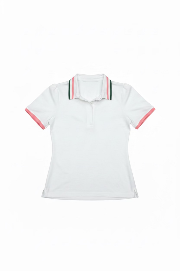 Smith & Quinn Reagan Short Sleeve Button Polo - White/Macaron/Forest Green