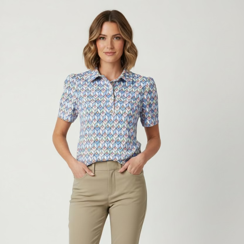 Smith & Quinn Womens Reagan Button Short Sleeve Polo - Club Title