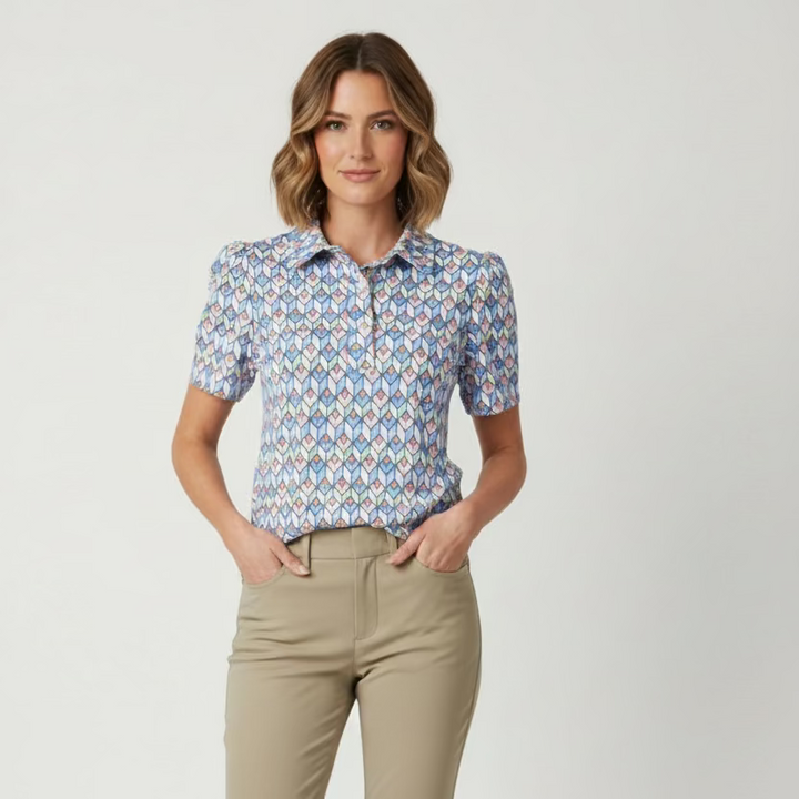 Smith & Quinn Womens Reagan Button Short Sleeve Polo - Club Title