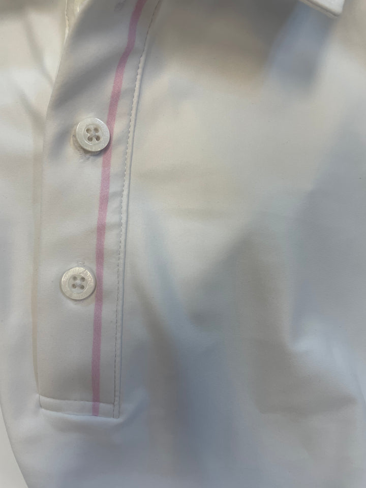 Smith & Quinn Reagan Short Sleeve Button Polo - White/Pink Pearl