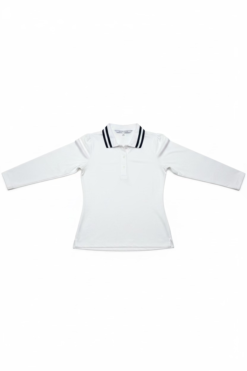 Smith & Quinn Jean Quarter Button Long Sleeve Polo - White/Black