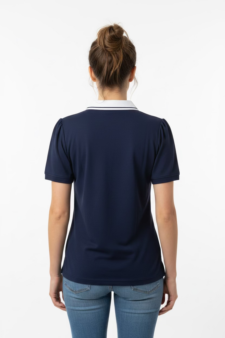 Smith & Quinn Reagan Flower Short Sleeve Button Polo - Navy/White