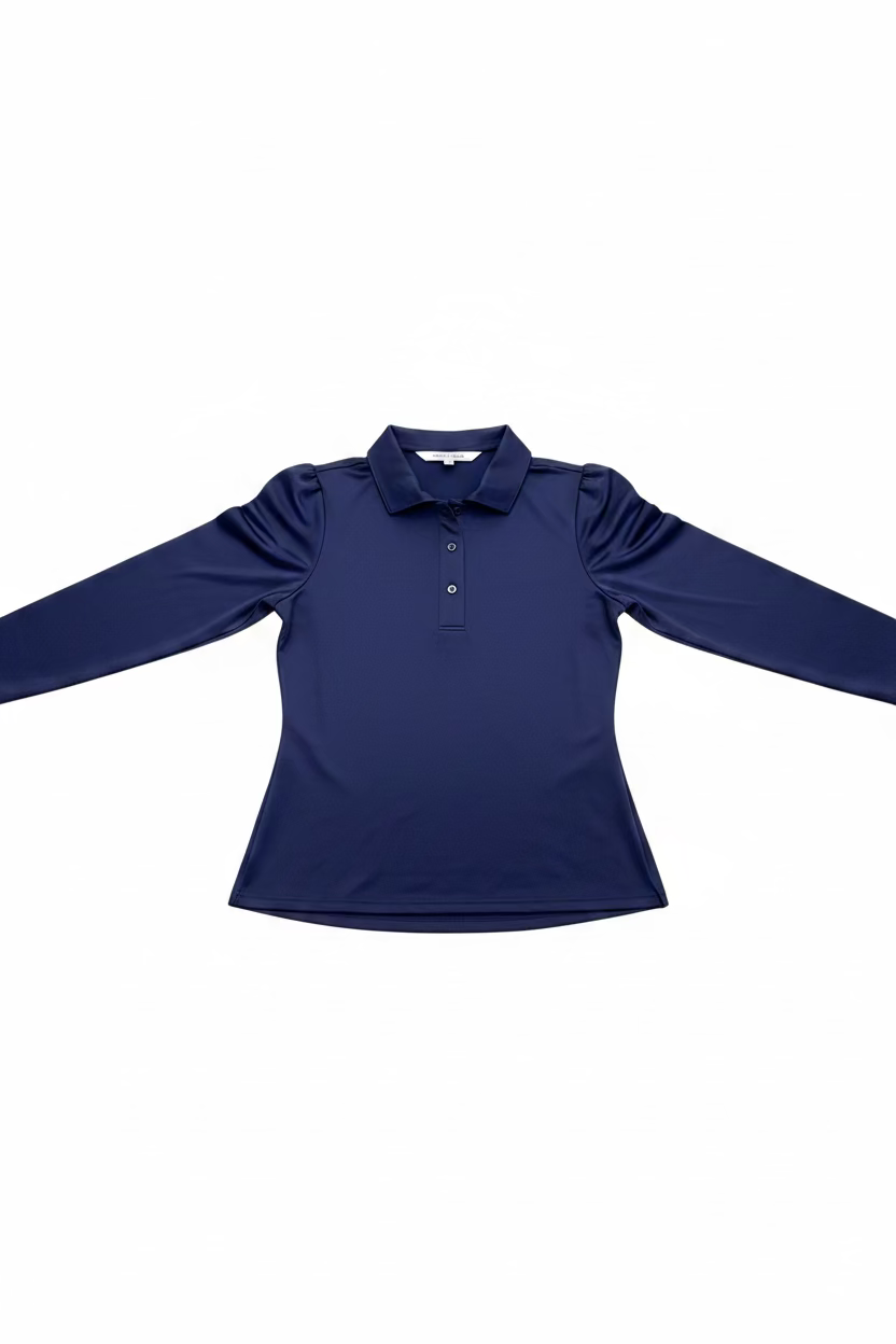Smith & Quinn Womens Jean Quarter Button Long Sleeve Polo - Navy