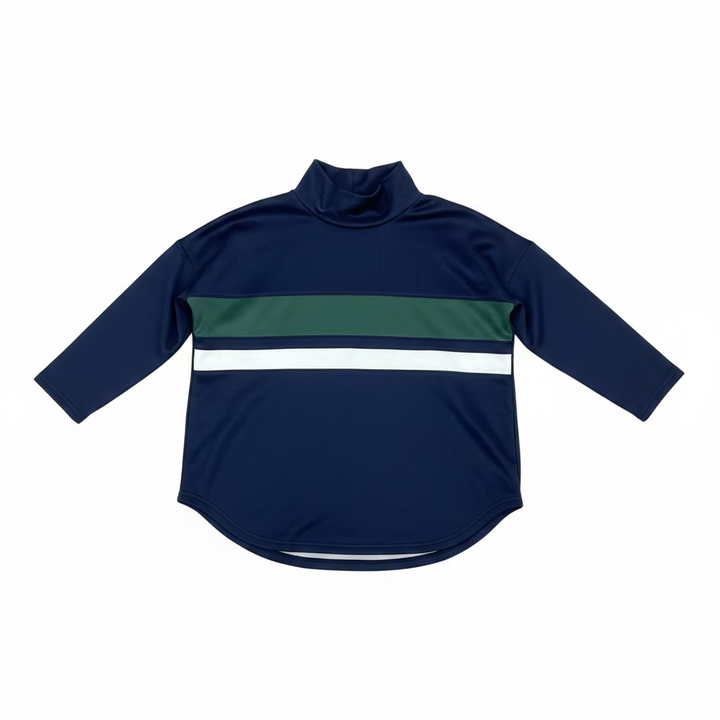 Smith & Quinn Womens Mila Long Sleeve Turtleneck Sweatshirt - Navy/White/Forest Green