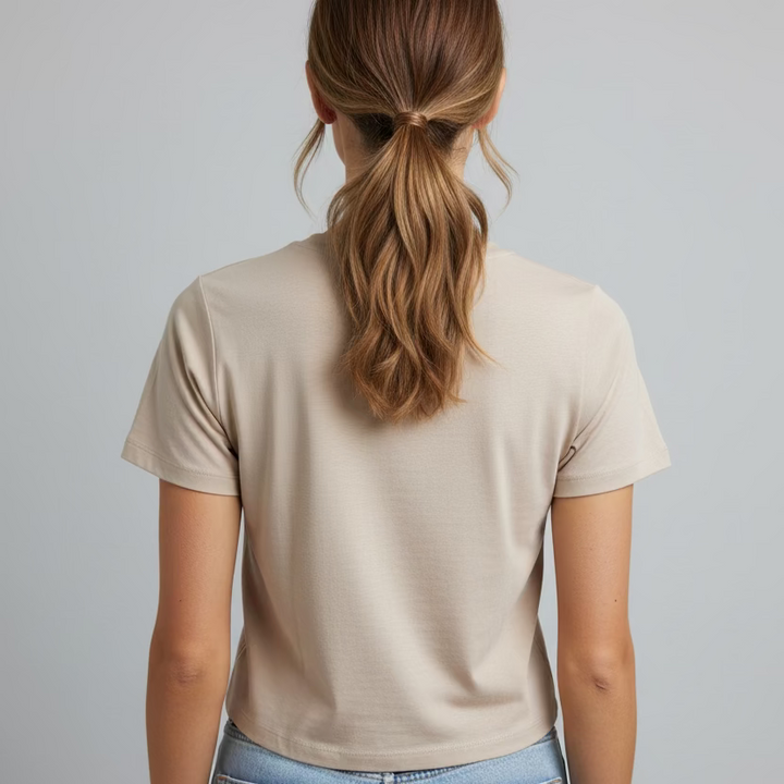 IBKUL Womens Scarlet Short Sleeve Top - Heather Sand - Small