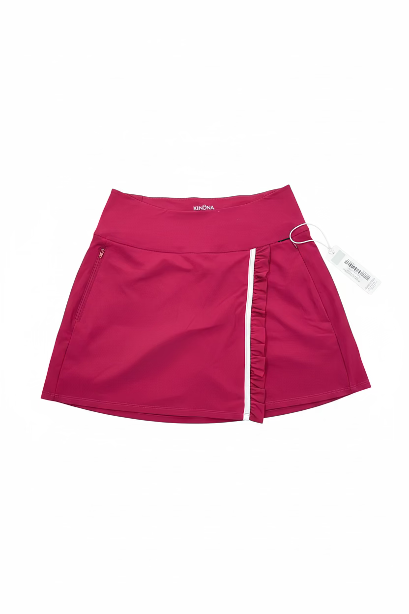 Kinona Ruffle In The Rough golf Skort (16') - Bordeaux Red