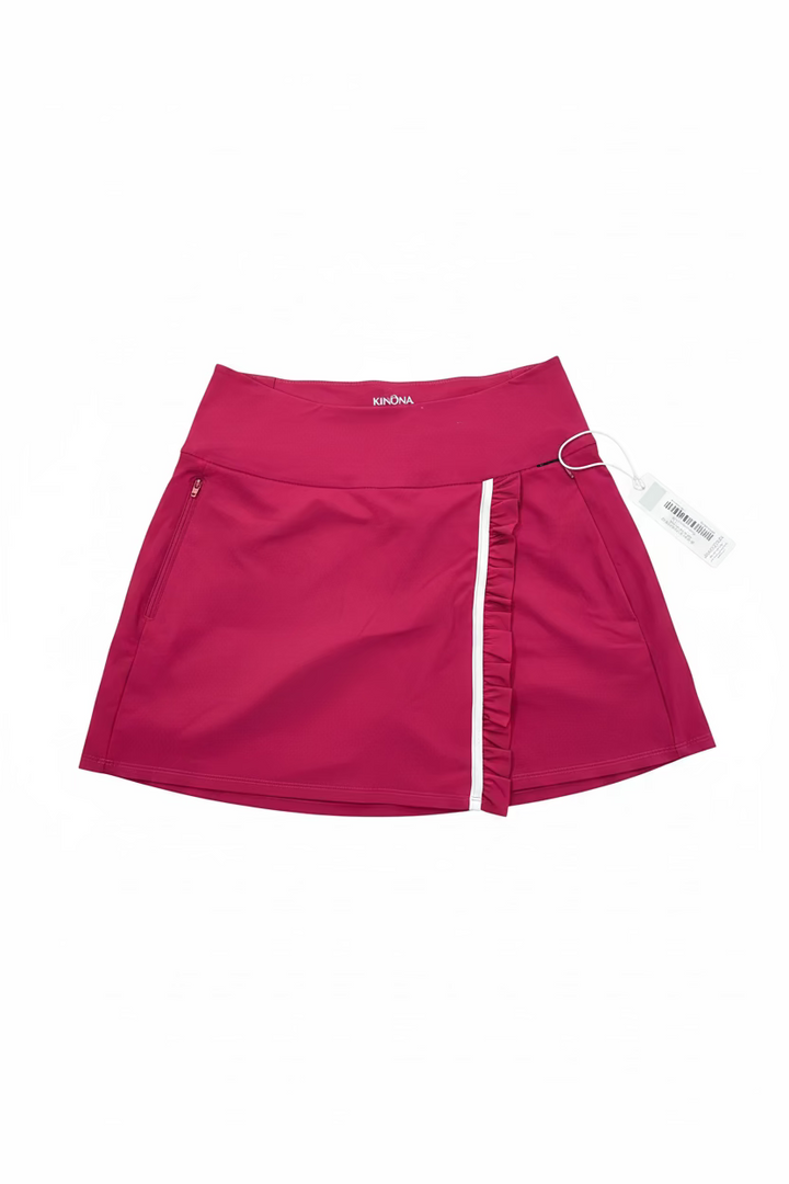 Kinona Ruffle In The Rough golf Skort (16') - Bordeaux Red