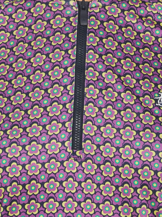 Penguin Womens Sloane Floral Long Sleeve Polo - Black Iris