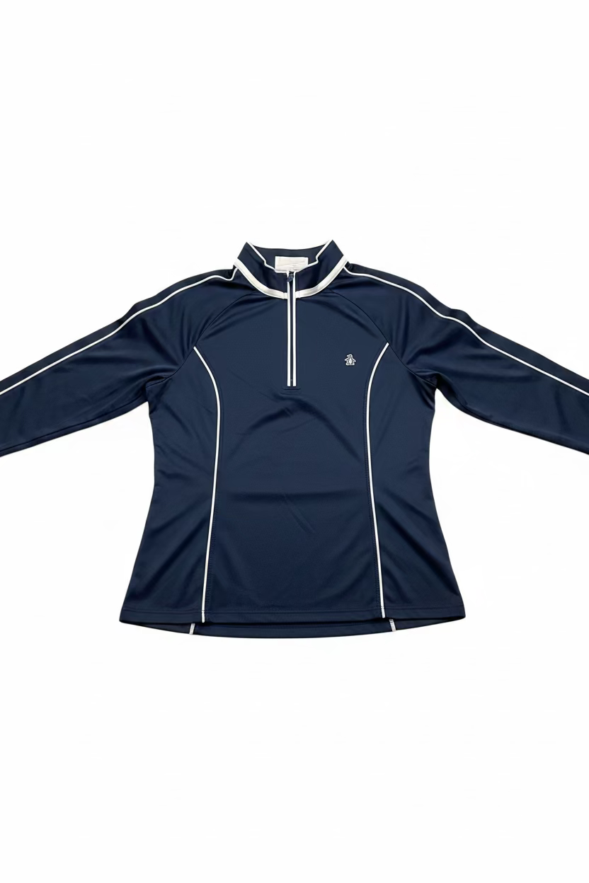 Penguin Womens Polly Long Sleeve Polo - Black Iris