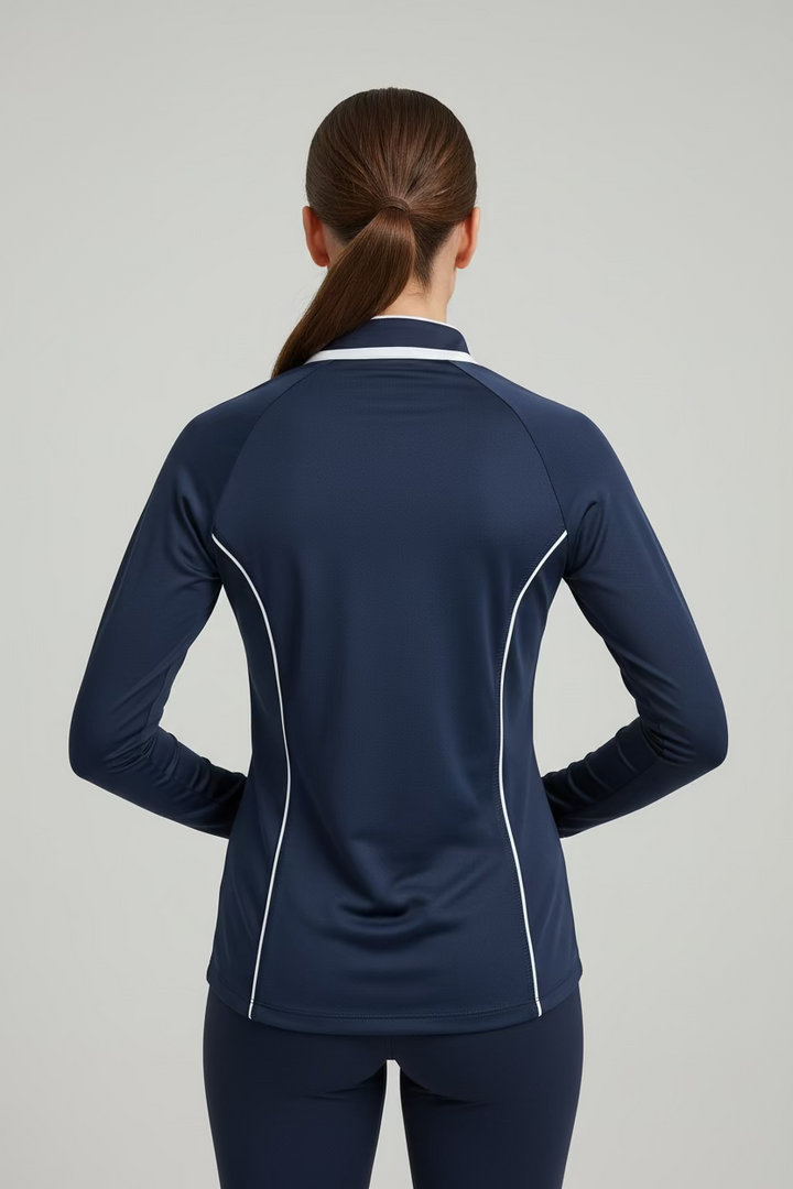 Penguin Womens Polly Long Sleeve Polo - Black Iris