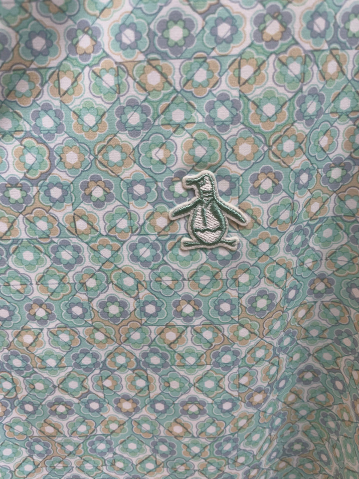 Penguin Mens Sebastian Kaleidoscope Short Sleeve Polo - Lichen