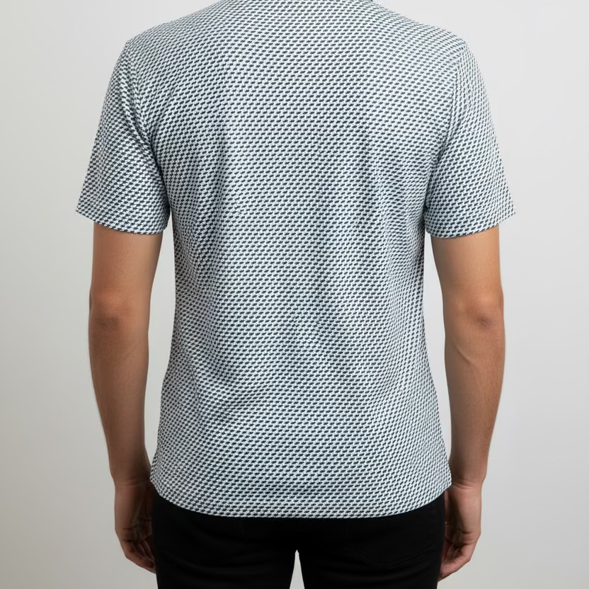 Penguin Mens Max Cube Pattern Short Sleeve Polo - Lichen