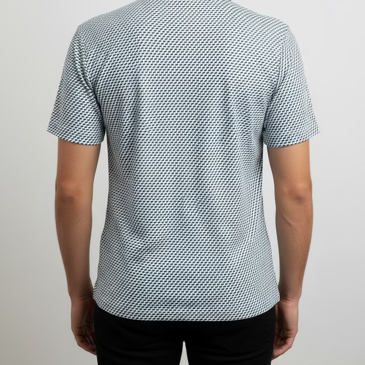 Penguin Mens Max Cube Pattern Short Sleeve Polo - Lichen