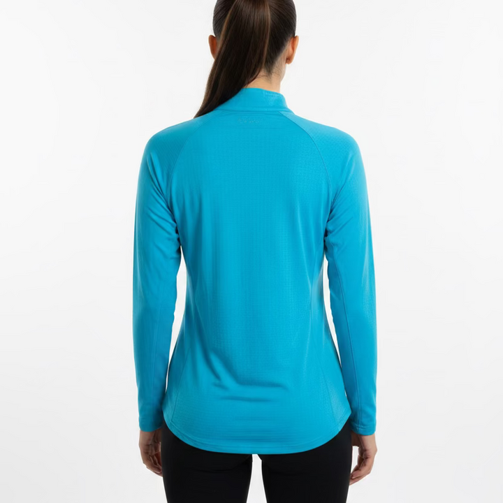 SanSoleil Womens Long Sleeve Zip Polo - Turquoise