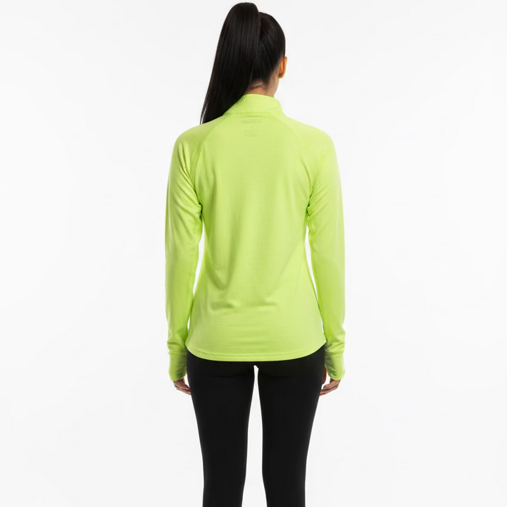 SanSoleil Womens Long Sleeve Zip Polo - Lime