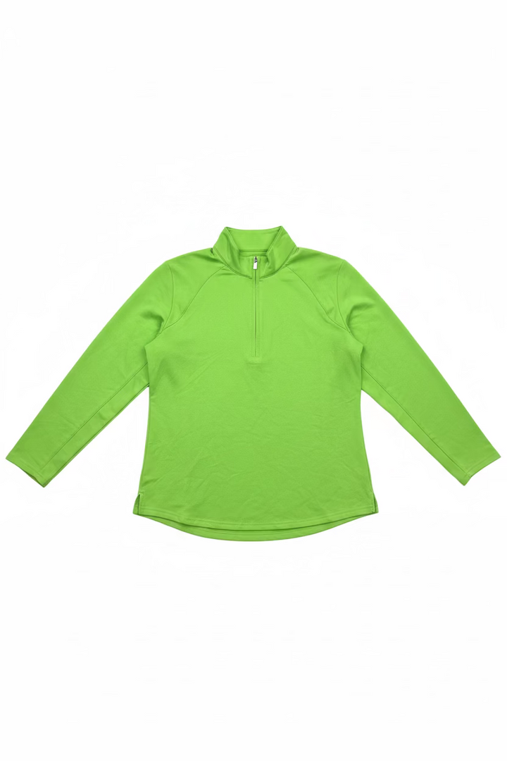 SanSoleil Womens Long Sleeve Zip Polo - Kelly Green
