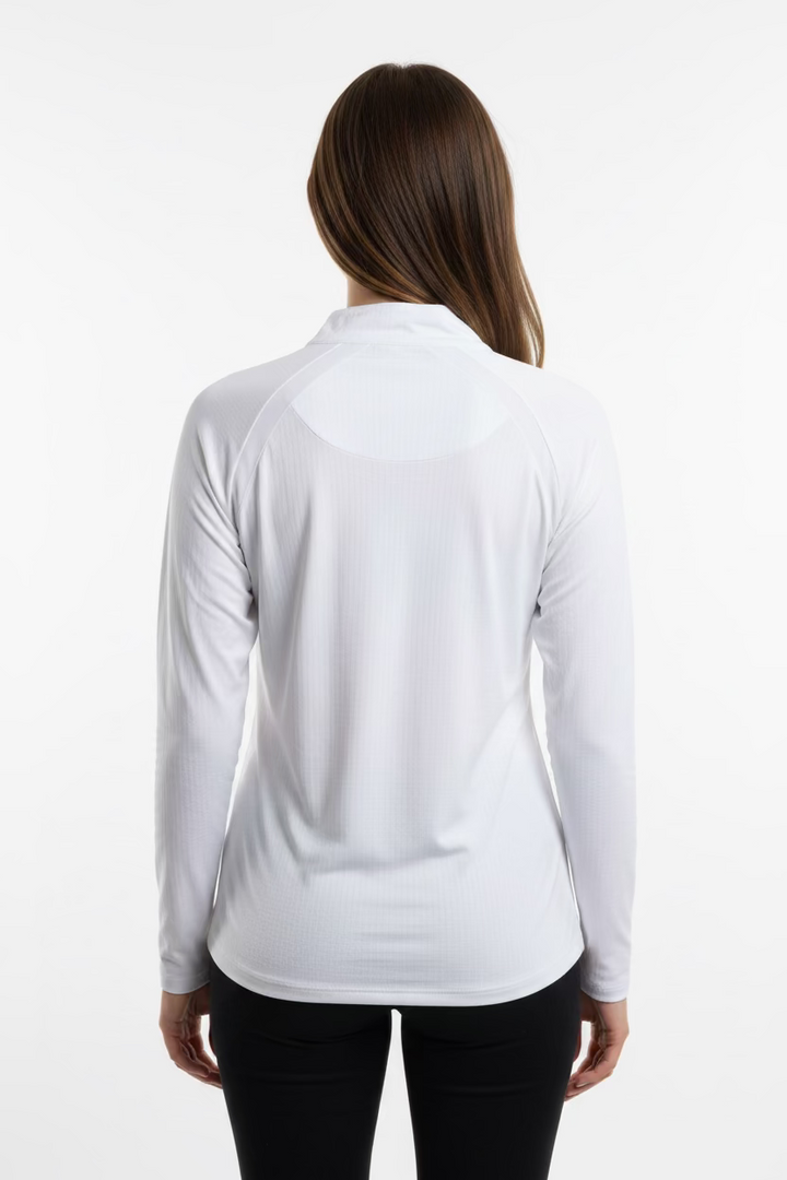SanSoleil Womens Long Sleeve Zip Polo - White