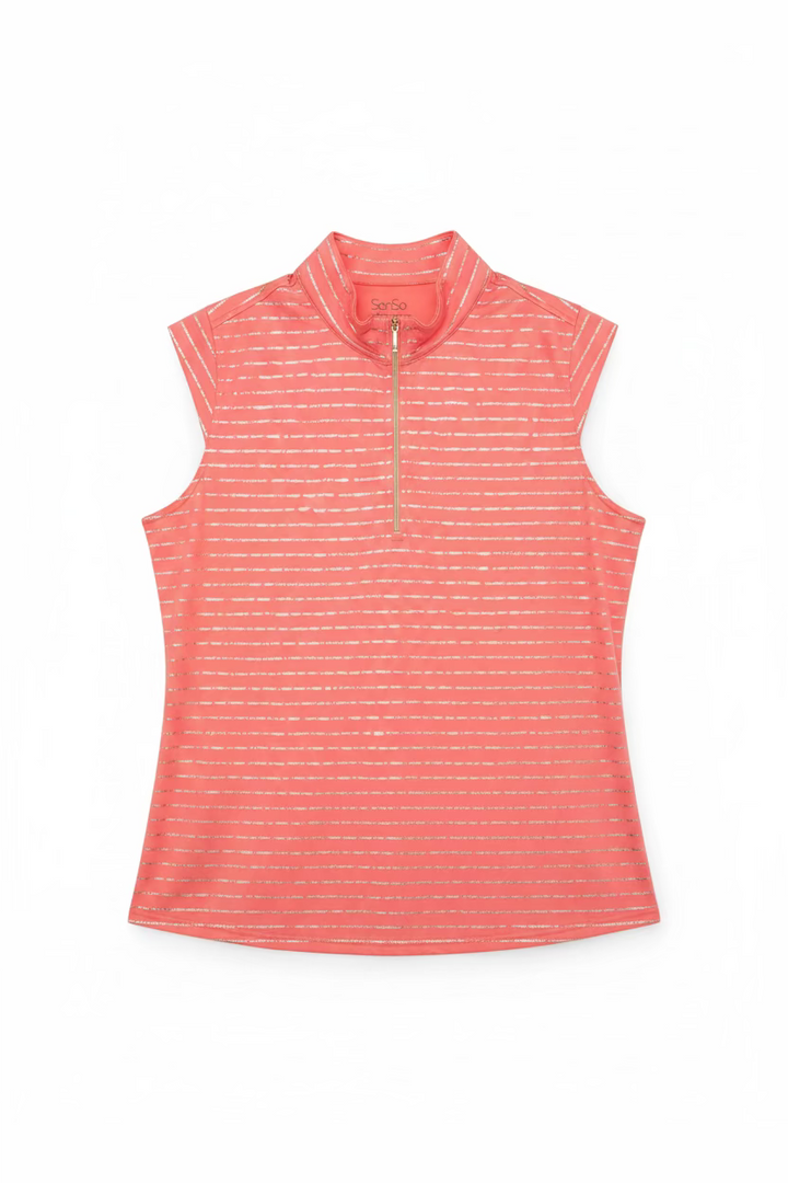 SanSoleil Womens Sleeveless Zip Polo - Solshine