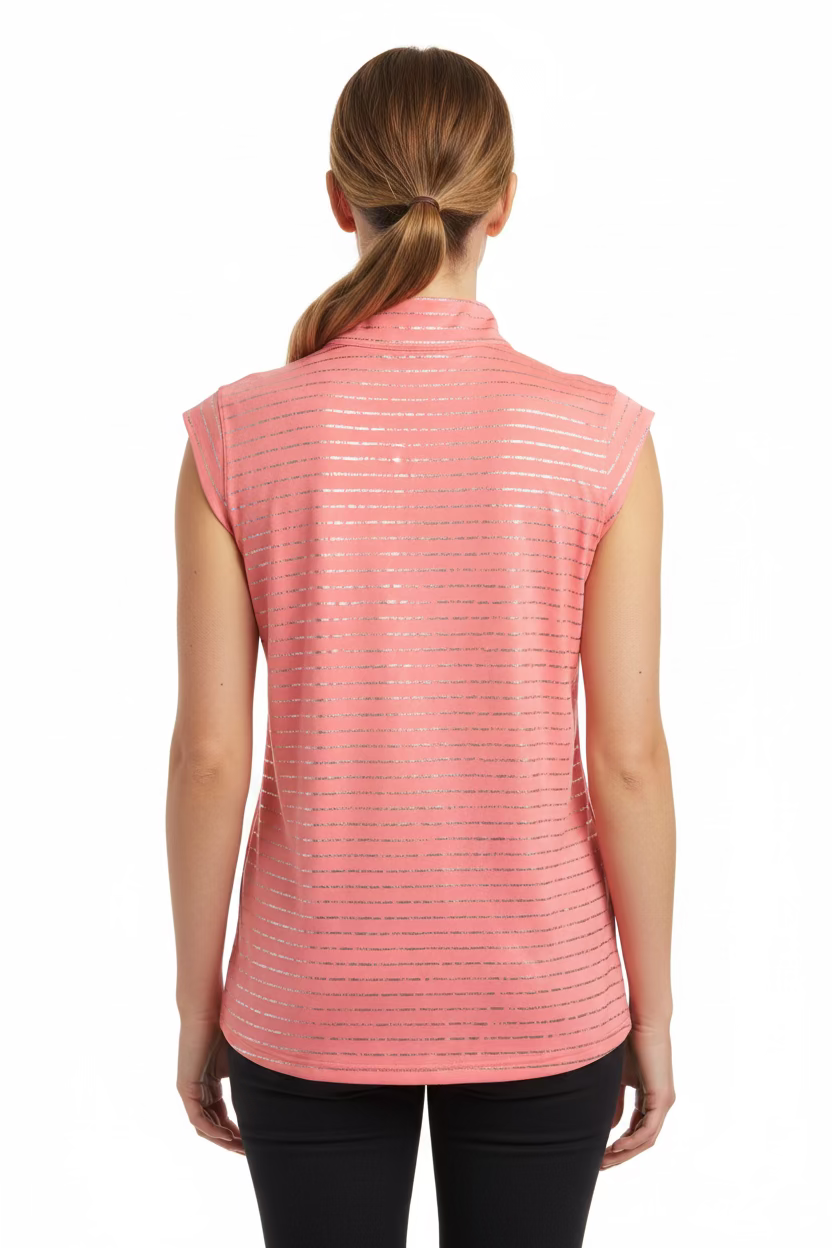SanSoleil Womens Sleeveless Zip Polo - Solshine