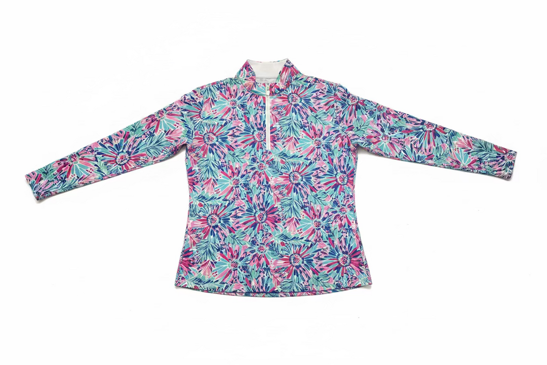 SanSoleil Womens Long Sleeve Zip Polo - Lola