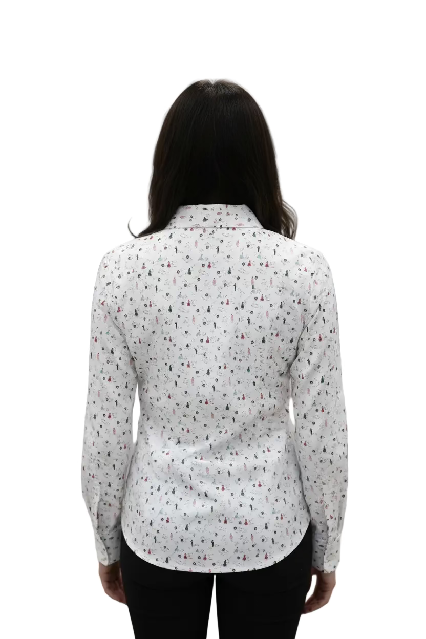 SanSoleil Womens Long Sleeve Zip Polo - Christmas Carol
