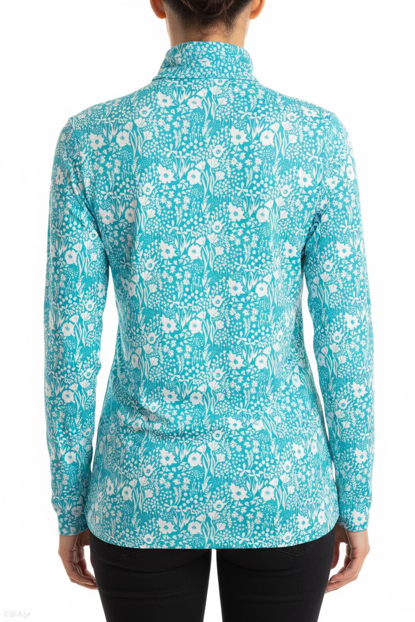 SanSoleil Womens Long Sleeve Zip Polo - Daphne Canterbury