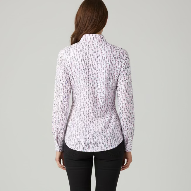 SanSoleil Womens Long Sleeve Zip Polo - Pinot Hour