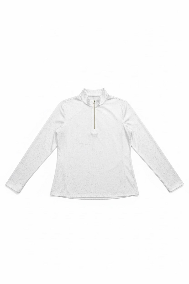 SanSoleil SolShine Foil Print Long Sleeve Polo - Gold Sprinkles