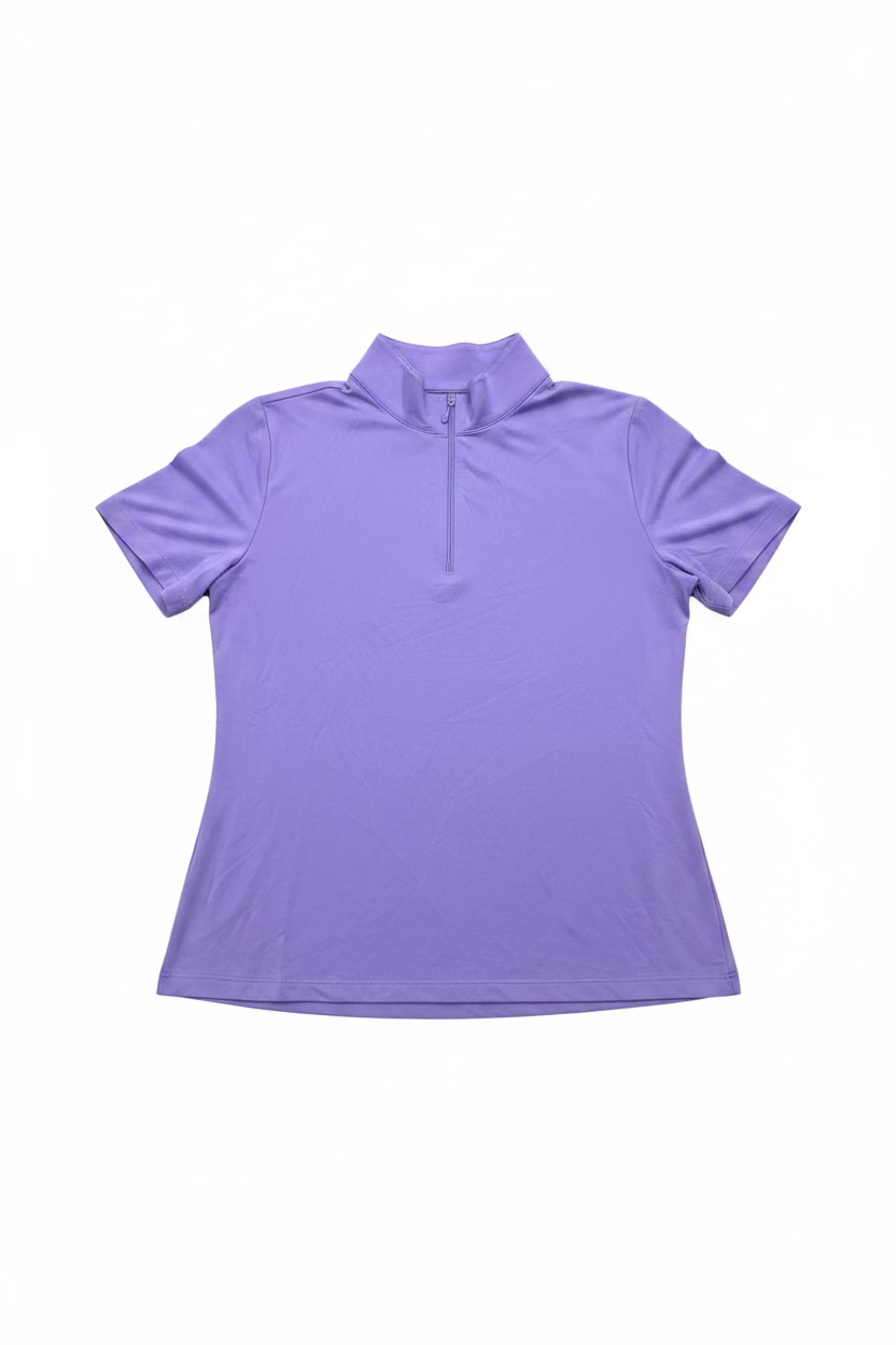 IBKUL Womens Stella Short Sleeve Mock - Lavender