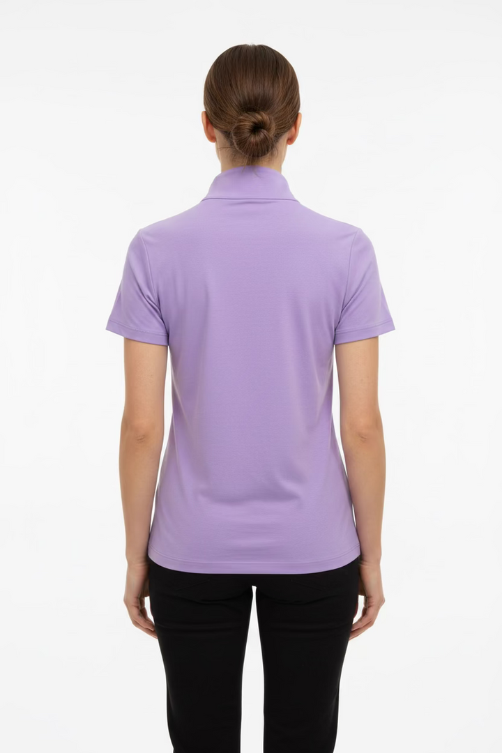 IBKUL Womens Stella Short Sleeve Mock - Lavender