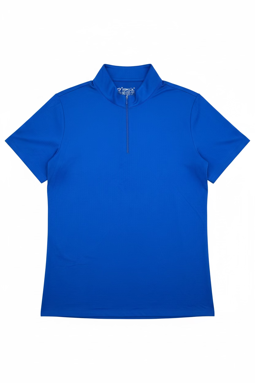 IBKUL Womens Stella Short Sleeve Mock - Royal Rich Blue