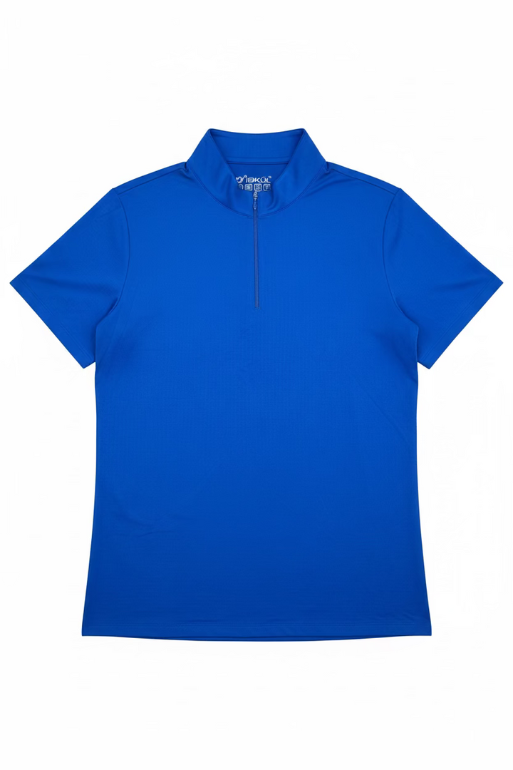 IBKUL Womens Stella Short Sleeve Mock - Royal Rich Blue