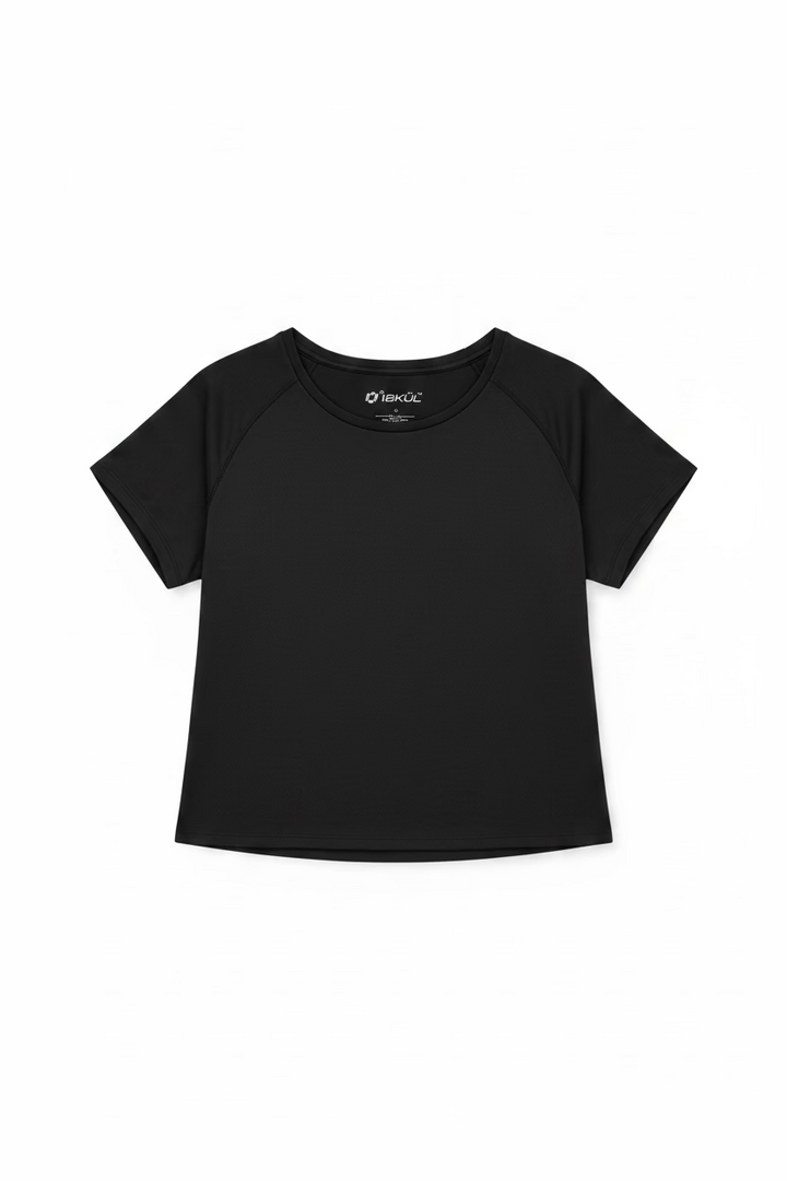 IBKUL Womens Sandra Short Sleeve Crewneck - Black