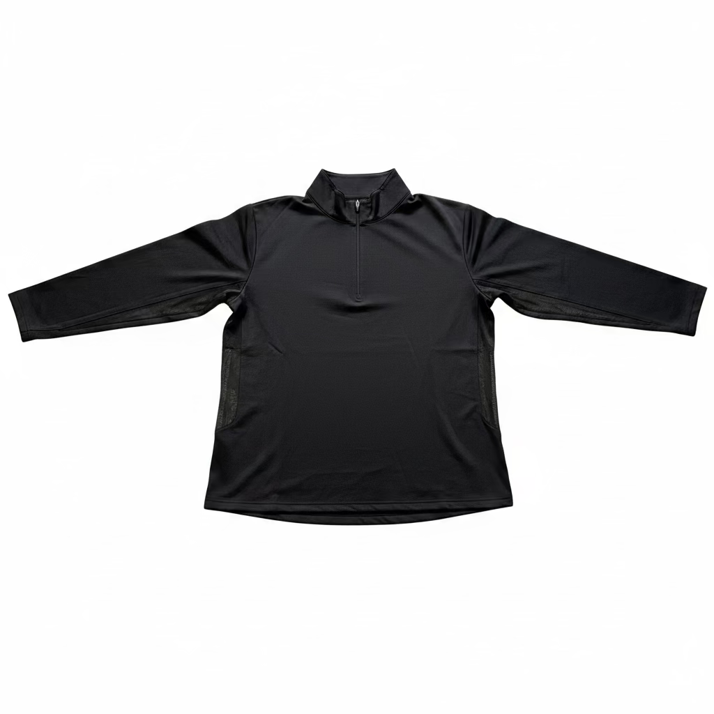 IBKUL Womens Solid Long Sleeve Zip Mock - Black