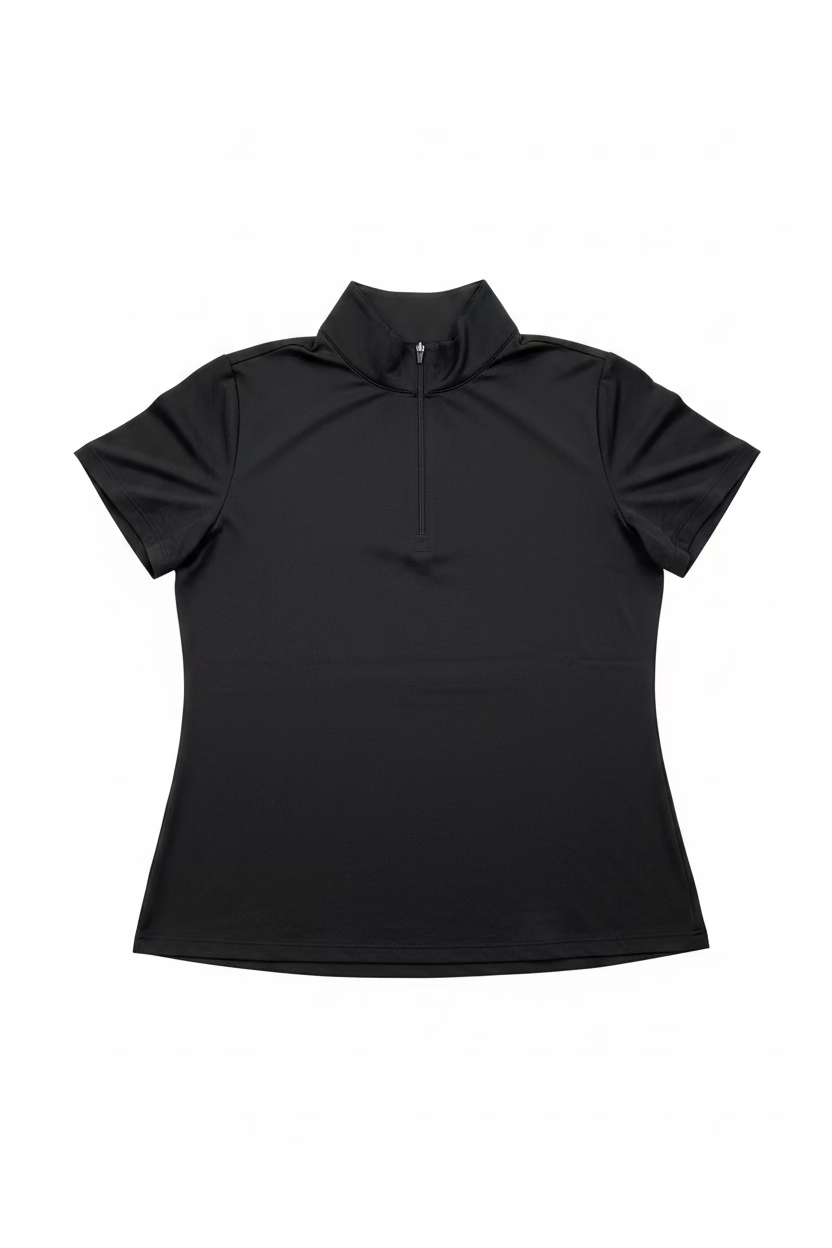 IBKUL Womens Stella Short Sleeve Mock - Black