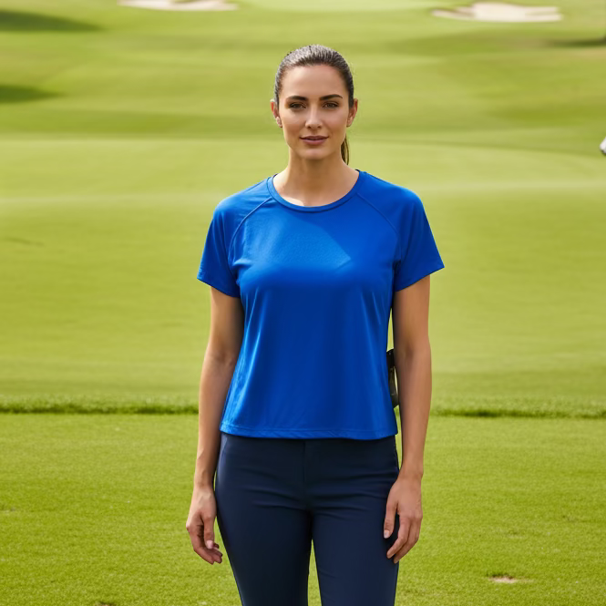 IBKUL Womens Sandra Short Sleeve Crewneck - Royal Rich Blue