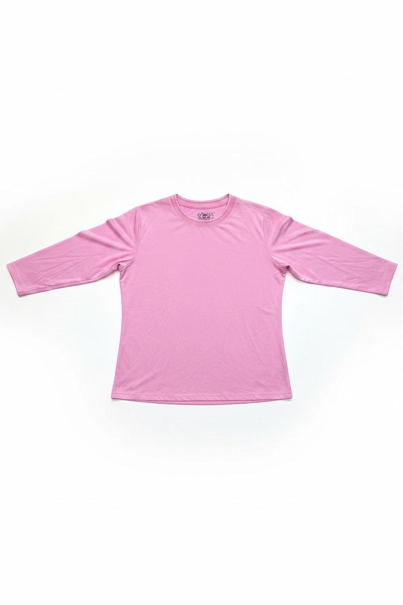 IBKUL Womens Lana Long Sleeve Crewneck Top - Candy Pink