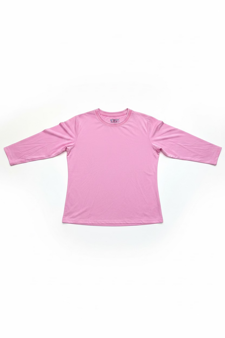 IBKUL Womens Lana Long Sleeve Crewneck Top - Candy Pink