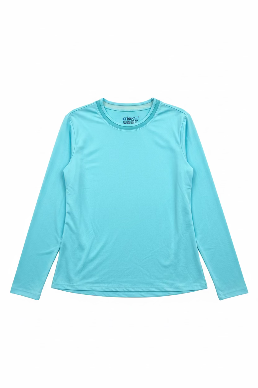 IBKUL Womens Lana Long Sleeve Crewneck Top - Seafoam