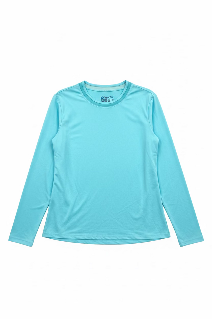 IBKUL Womens Lana Long Sleeve Crewneck Top - Seafoam