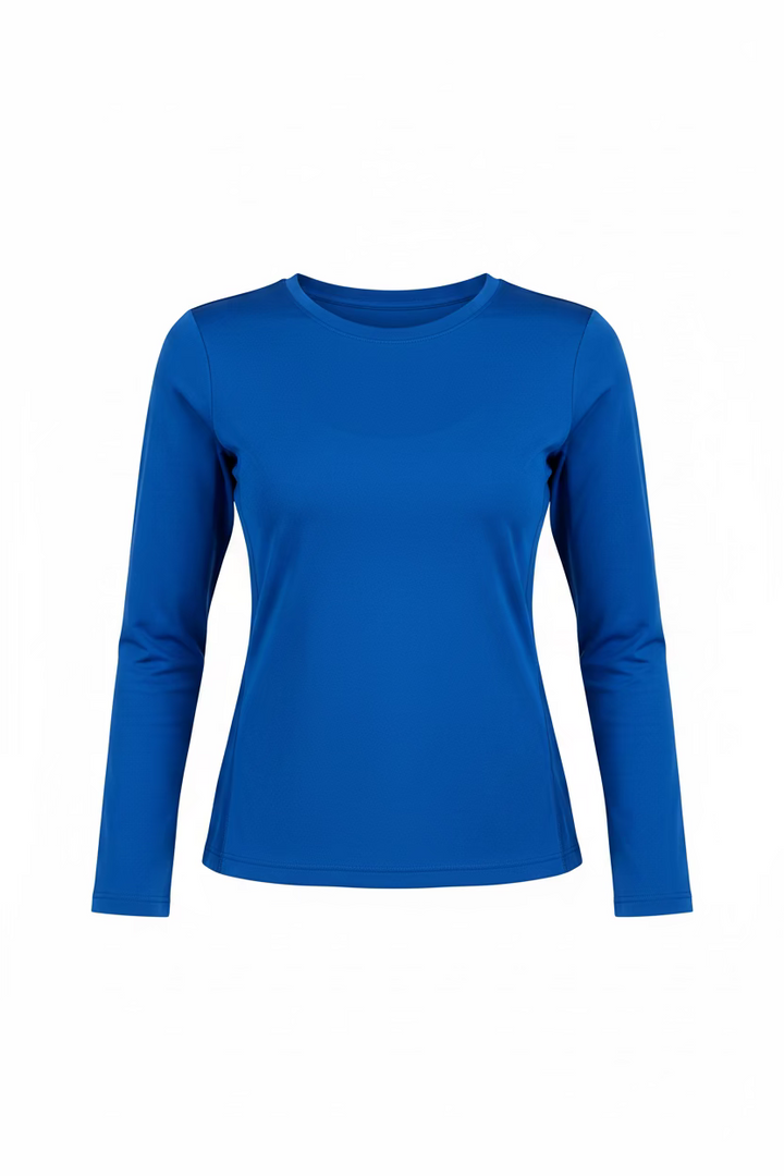 IBKUL Womens Lana Long Sleeve Crewneck Top - Royal Rich Blue