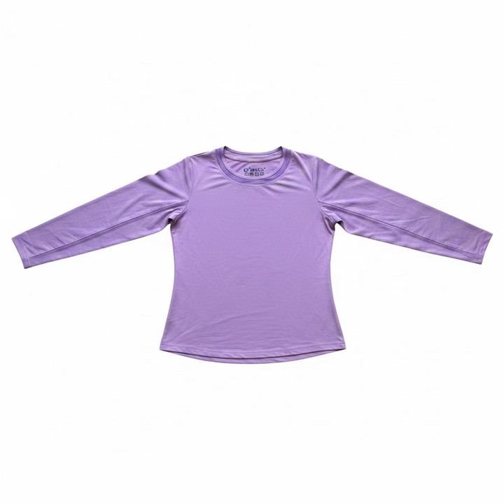 IBKUL Womens Lana Long Sleeve Crewneck Top - Lavender