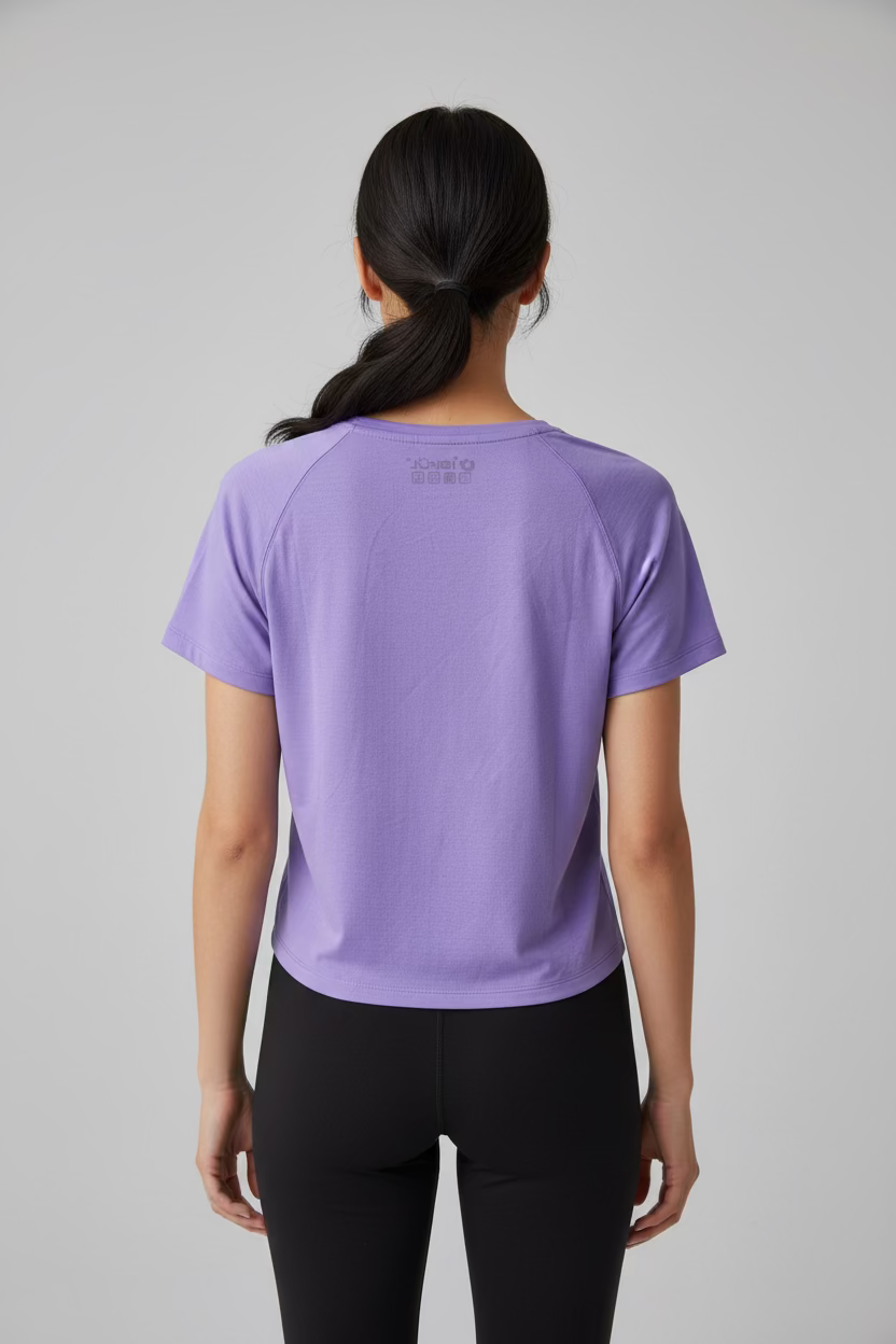 IBKUL Womens Sandra Short Sleeve Crewneck - Lavender