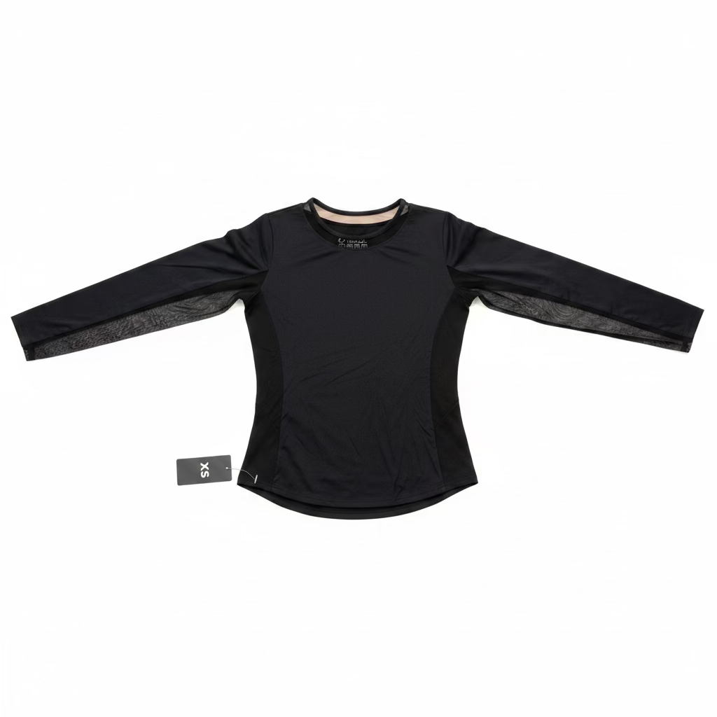 IBKUL Womens Lana Long Sleeve Crewneck Top - Black