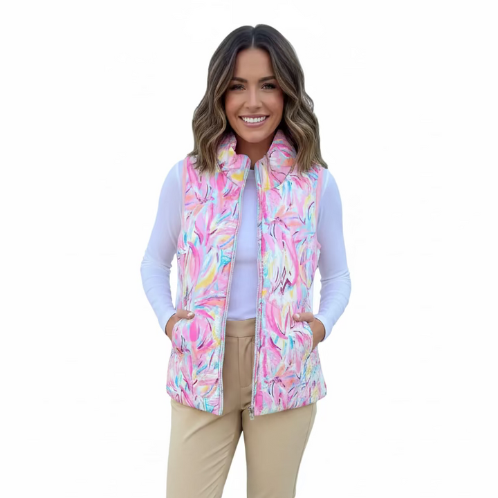 Amy Sport AJ Zip Vest - Sunrise Bloom