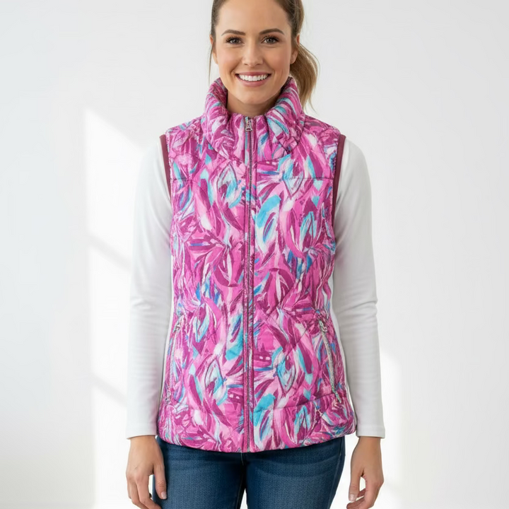 Amy Sport AJ Zip Vest - Sunset Bloom