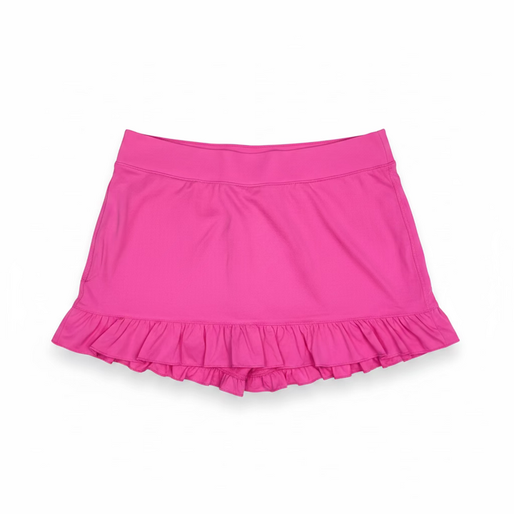 G-Lifestyle Womens Ruffle Skort (14') - Hot Pink