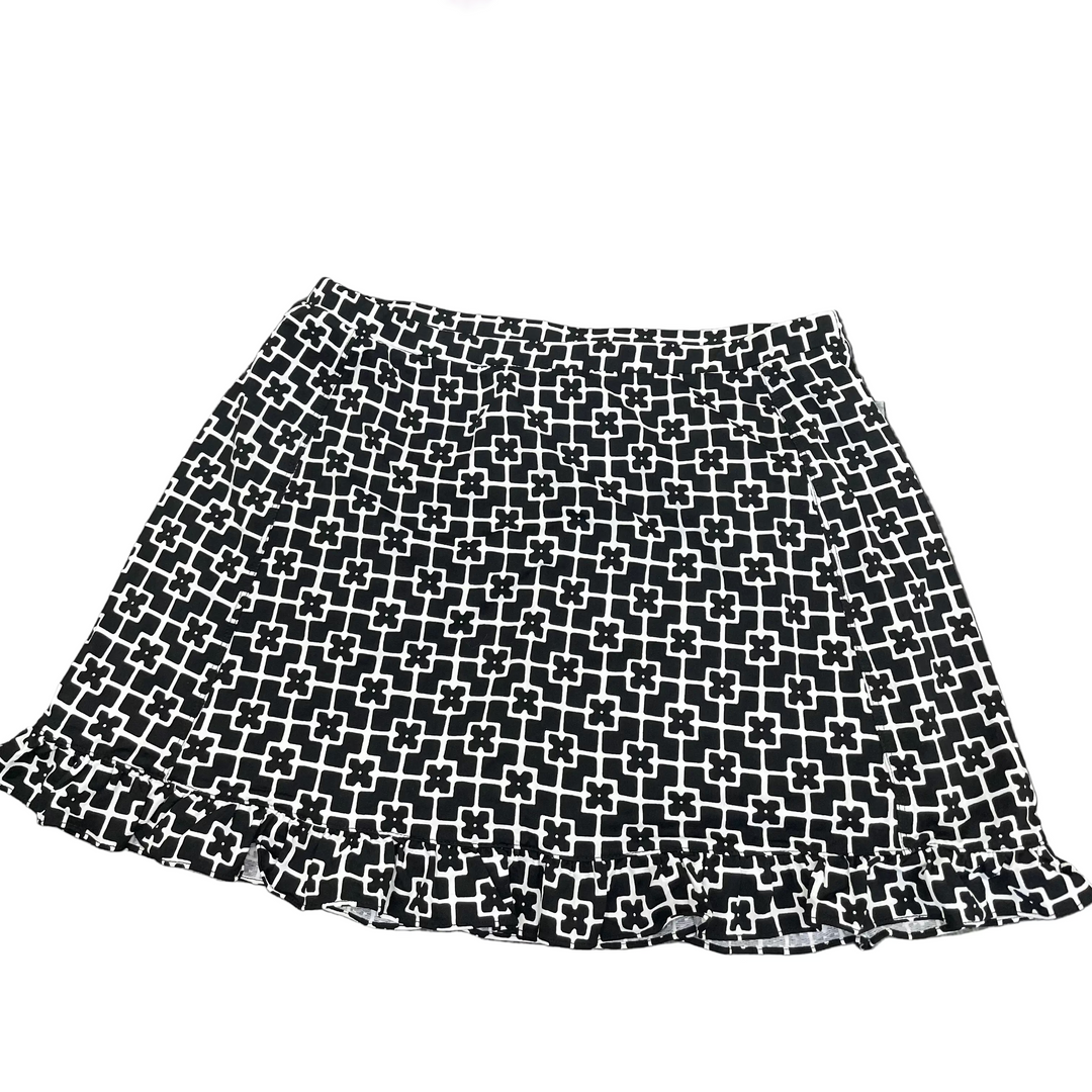 G-Lifestyle Womens Ruffle Bottom Skort In Tonal Tiles - Black/White