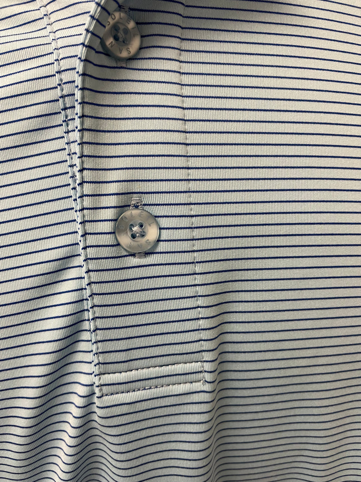 SanSoleil SOLCOOL L/S POLO W MESH - Bayside Blue/Navy Stripe
